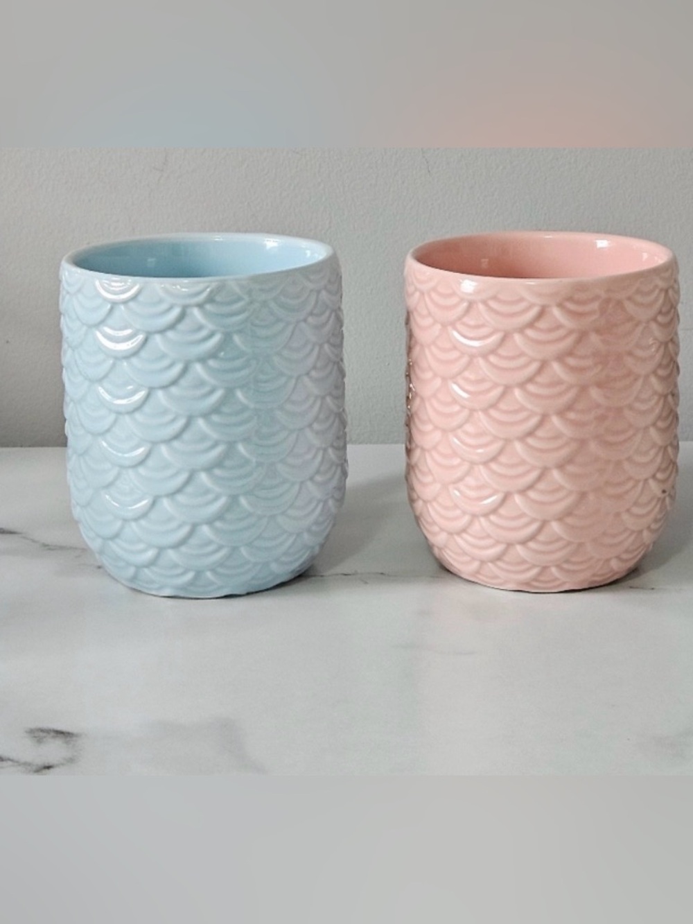 Ceramic Mermaid Tail Mug with Gold Handle. Pink or Blue. Pick One. - Picture 6 of 6